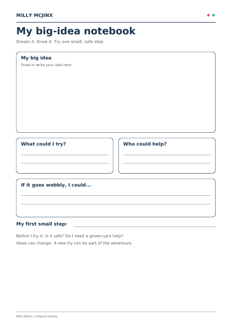 Preview of My big-idea notebook activity sheet
